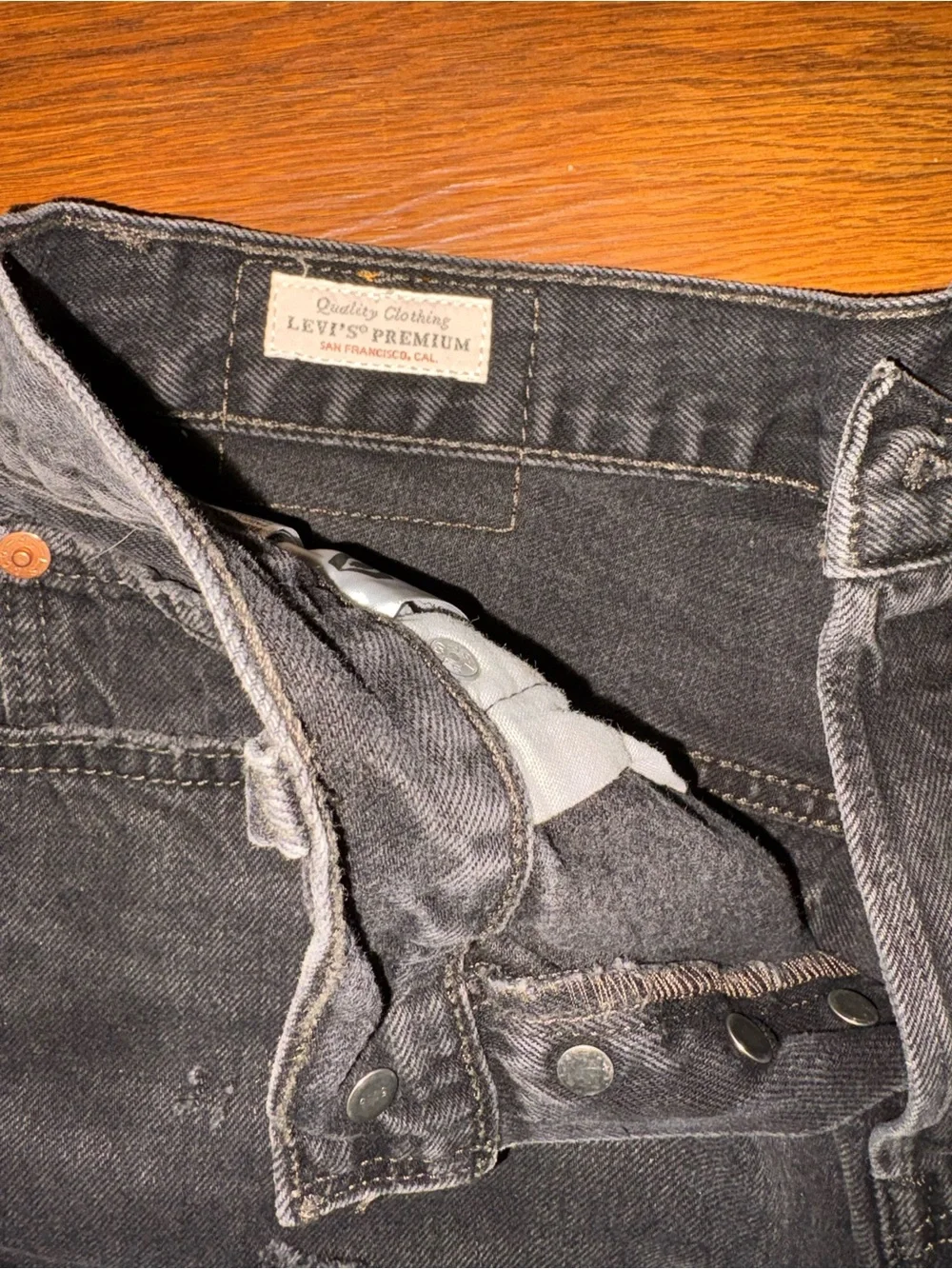 Levi Black Distressed Denim Women's Shorts